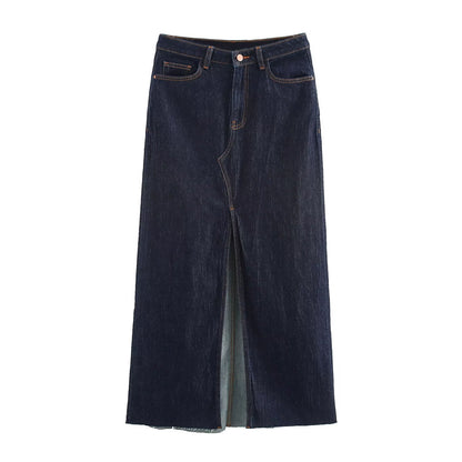 Variant image for Damens Tre-delars Set Färgblockering Patchwork Denim-9