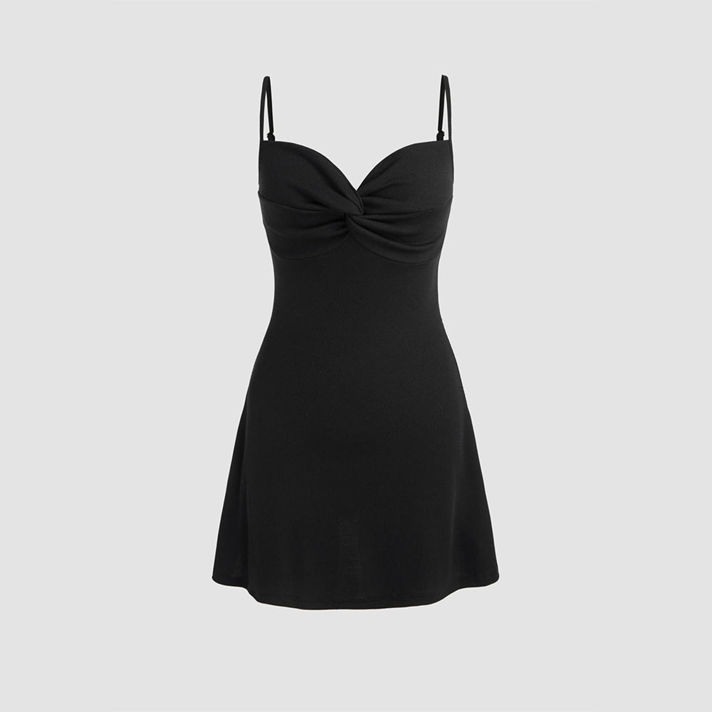 Kvinna Kort Svart Kjol A-Line Polyester-5