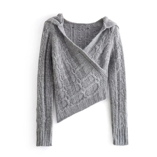 Kvinnors Cardigan Modern Design Flätmönster Mjukt Stickmaterial-1