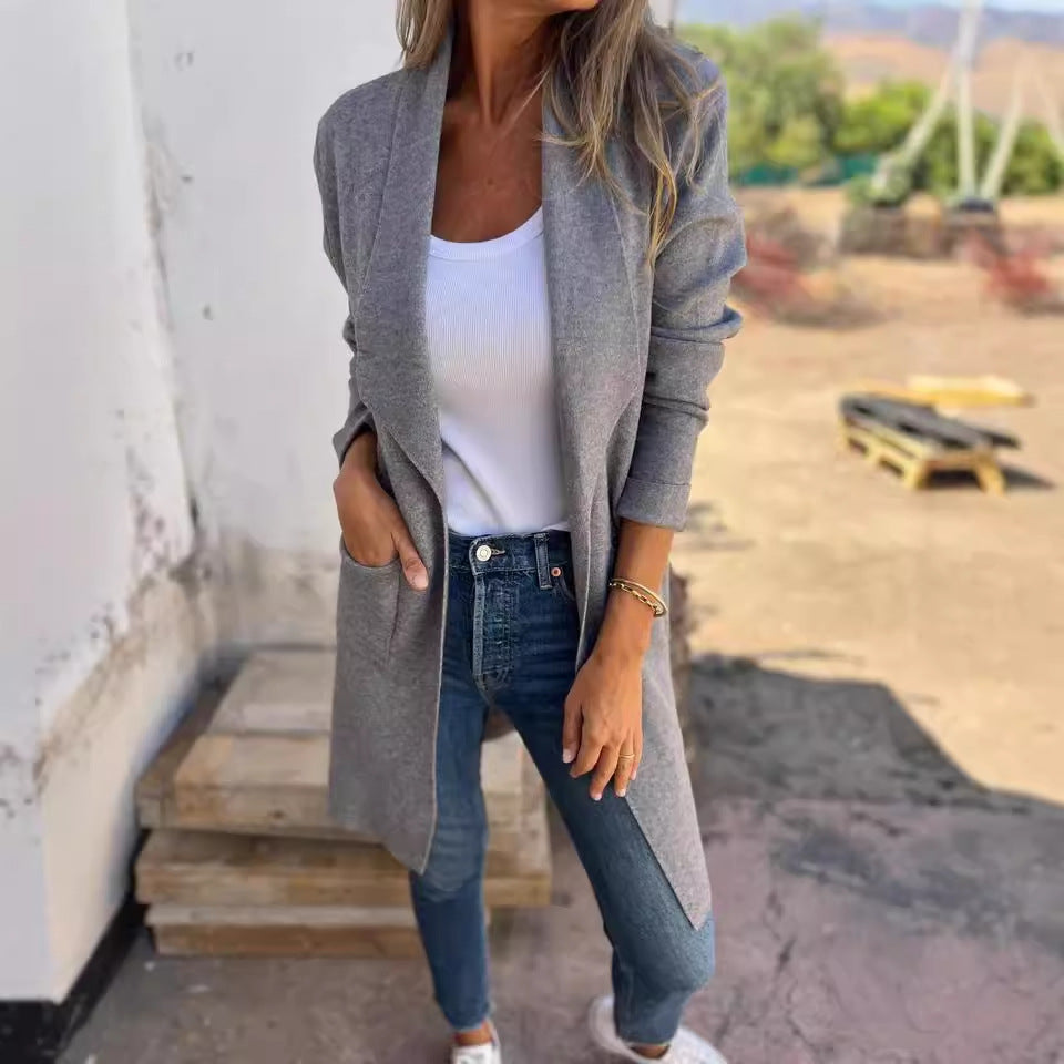 Kvinnor Lång Ullrock Minimalistisk Polyester-6