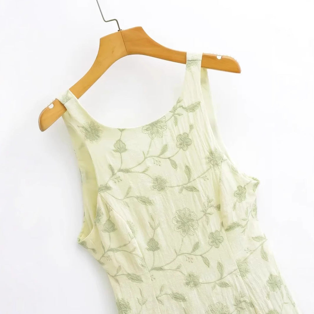 Dam Sommarklänning Blommig Elegant Snitt Andningsbart Material 3