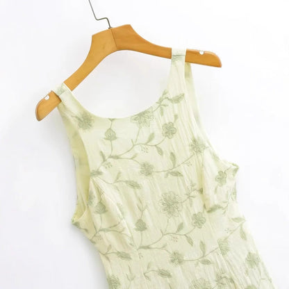 Dam Sommarklänning Blommig Elegant Snitt Andningsbart Material 3