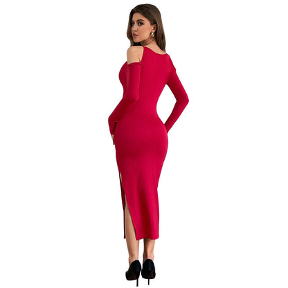 Festliches Kleid Damen mit Langen Ärmeln und Klippta Ärmar – Figurbetonende Passform aus Hochwertigem Stoff, Ideal für Feste und Abende 5