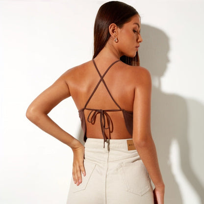 Kvinnors Kort Topp Slim Fit Polyester-3