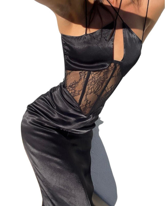 Kvinnors Klänning Delad Design Spandex Lång Kjol-1