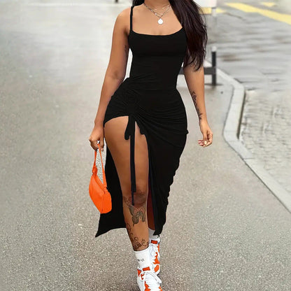 Kvinnors Bodycon Klänning Med Veckad Midjelastband Mjuk Blandning-2