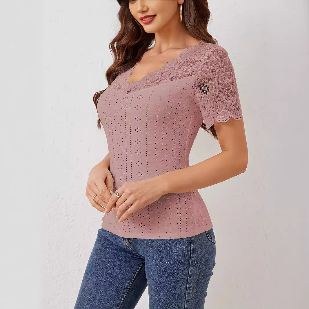 Herr T-shirt Slim Fit V-ringad Kvalitets 100% Bomull-4