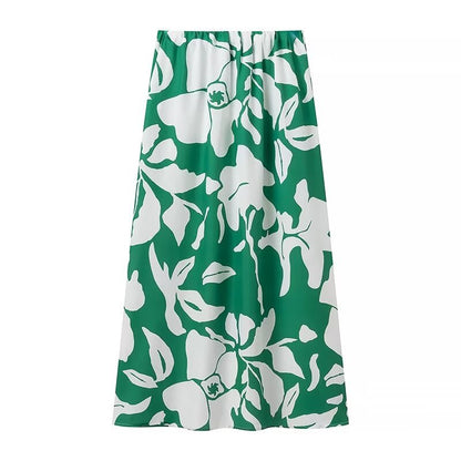 Dam Set Lång Kjol Ärmlös Top Polyester-3