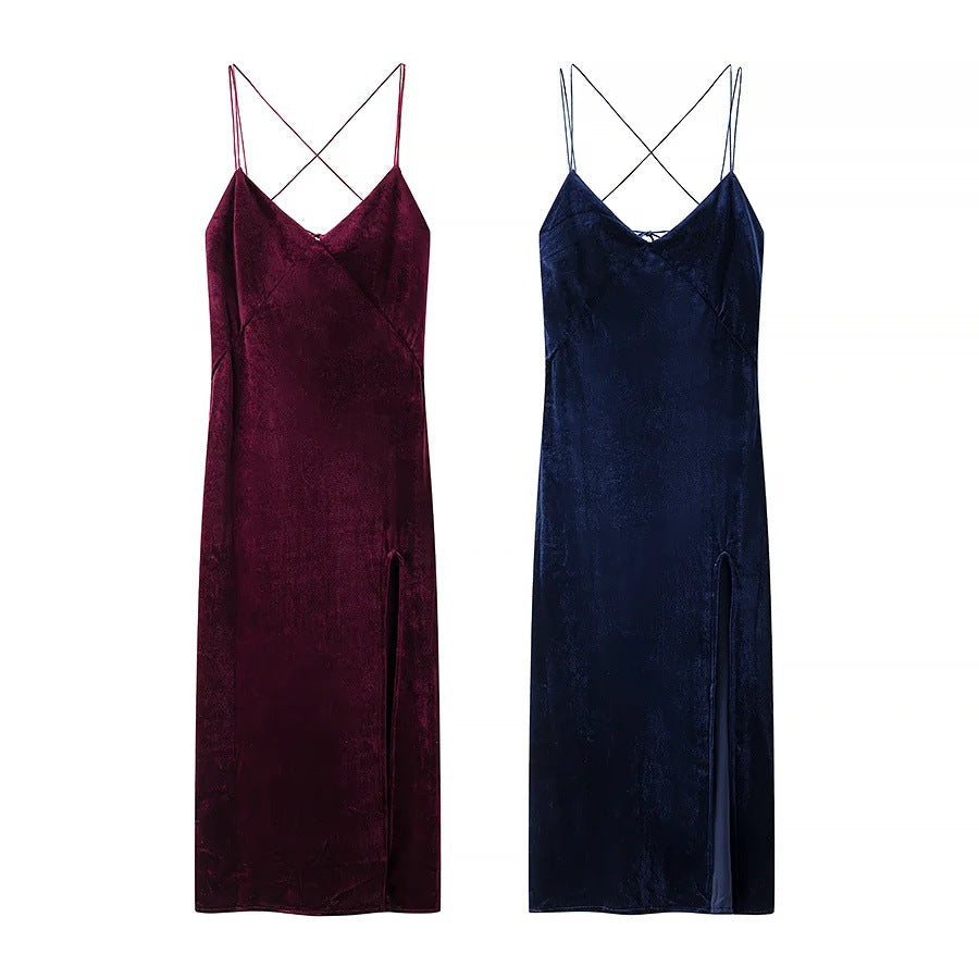 Dam Maxiklänning Draperad Spaghettiband Lätt Tyg-2