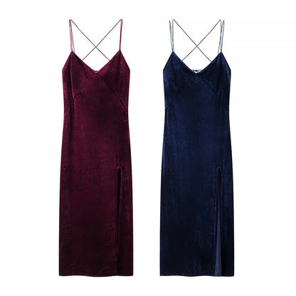 Dam Maxiklänning Draperad Spaghettiband Lätt Tyg-2