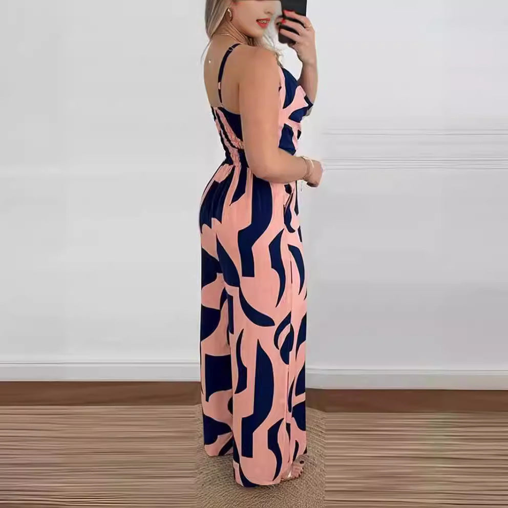 Dam Byxor Med Resår I Midjan Snygga Bred Ben Polyester-4