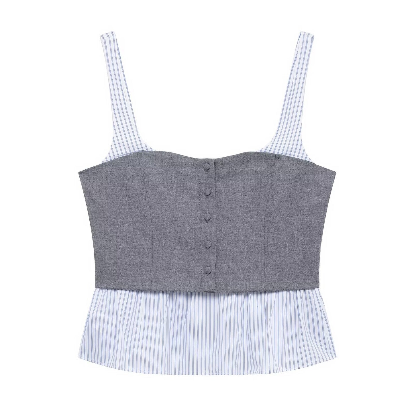 Kvinnors Mini Kjol Set Axelremmar Randig Polyester-1