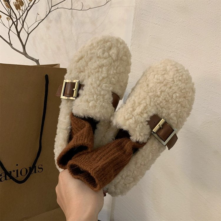 Kvinnor Mulor Fleece Bekväm Design med Dekorativt Spänne 3