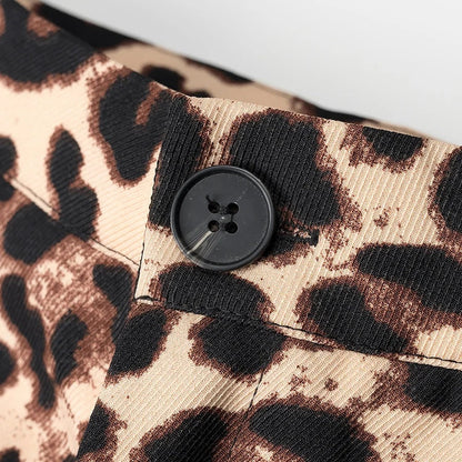 Kvinnors Byxor Hög Midja Leo-mönster Andningsbart Tyg 4