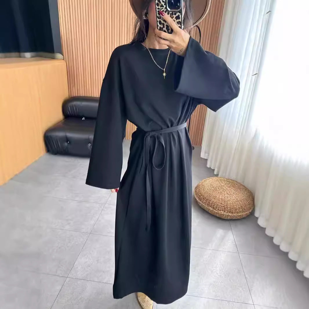 Dam Långklänning Löst Draperad Polyester för Fest-5