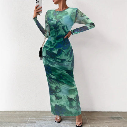 Elegantes Damenkleid aus Elastischem Material – Festliches Kleid für Partys und Besondere Anlässe in Auffälligen Farben und Harmonischen Mustern 4