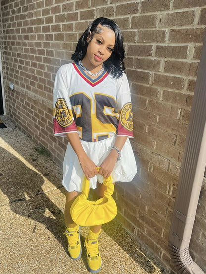 Variant image for Dam T-shirt V-ringning Kort Ärmar Färgblock Polyester-13