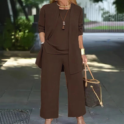 Dam Långärmad Kofta Väst Polyester Avslappnad Stil-4