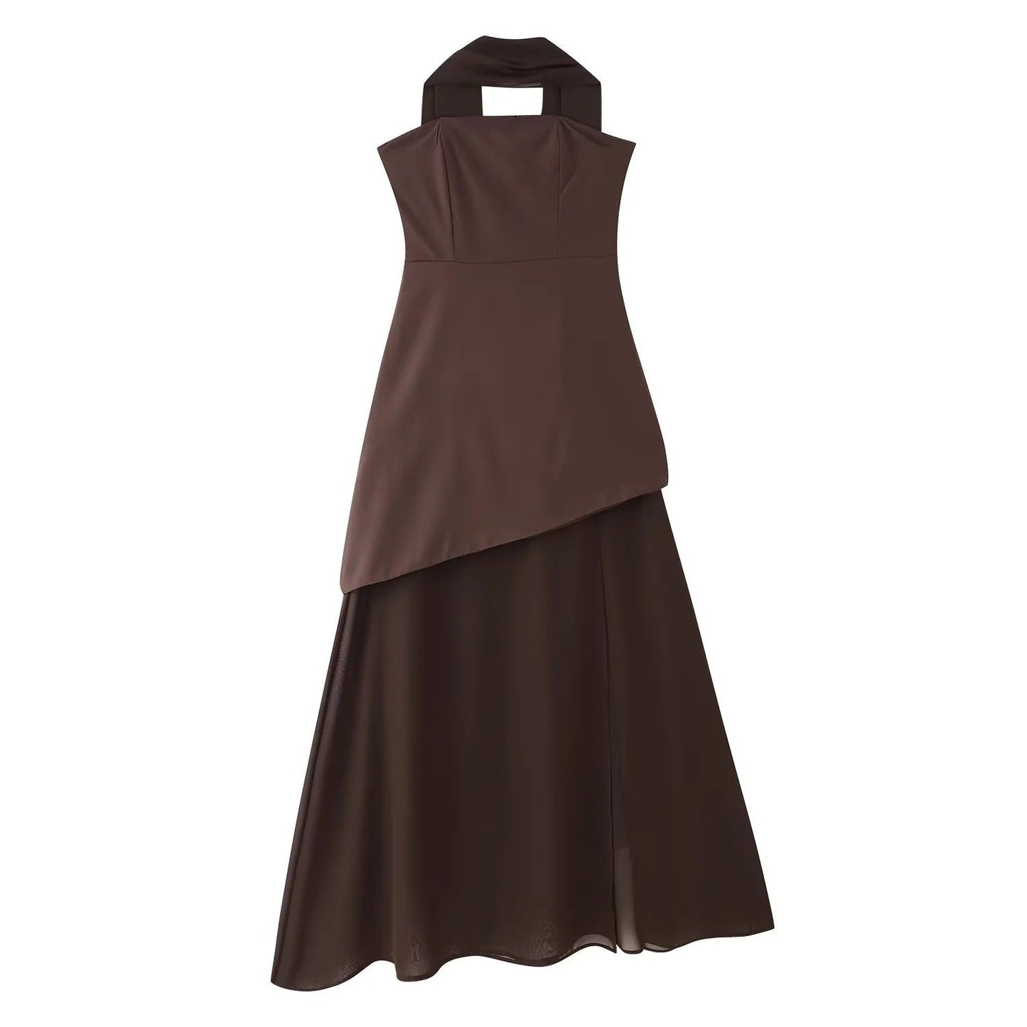 Dam Maxiklänning Flödande Material Elegant Wrap-design 10