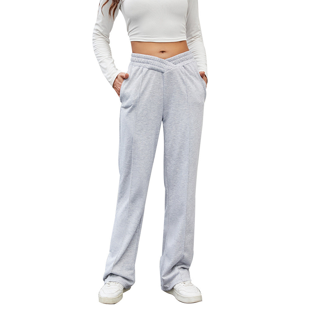 Dam Fritidsbyxor Bred Ben Elastiskt Midjeband Andningsbart Tyg-6