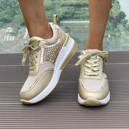 Kvinnors Sneakers Andningsbara Dämpning Metalliska Accenter 3