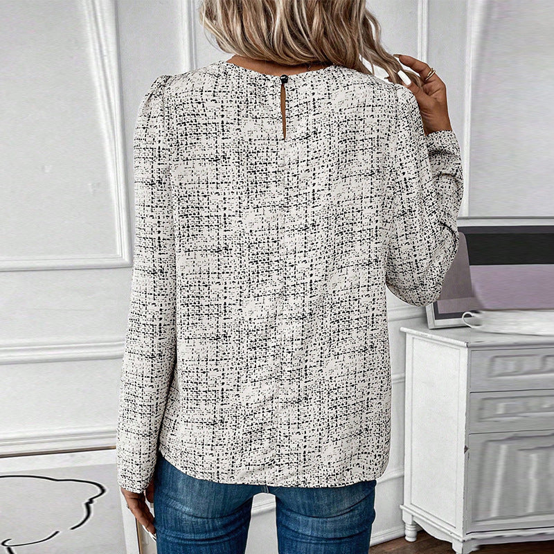 Dam Skjorta Långärmad Veckad Bomull-3