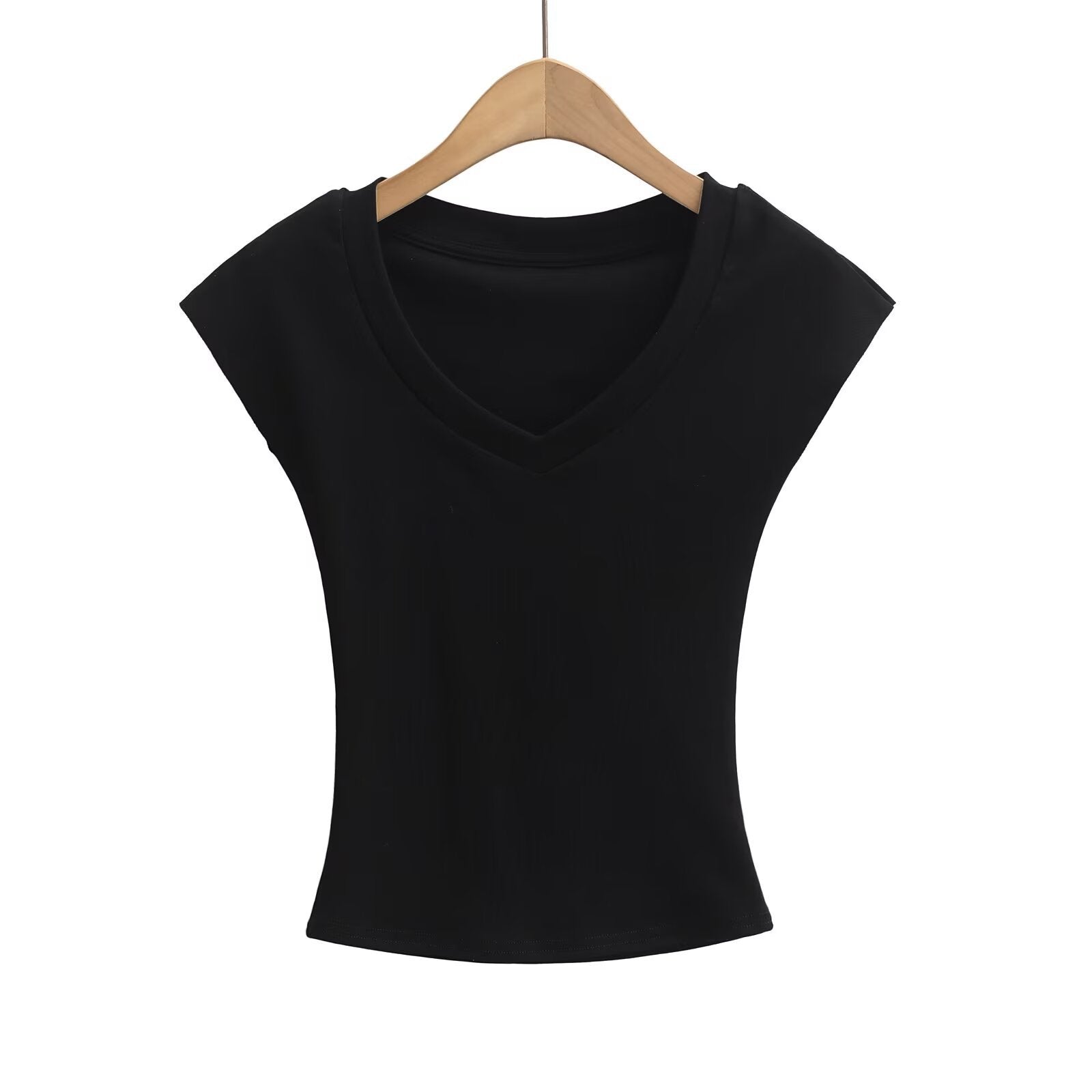 Kvinnors T-shirt V-hals Modern Snitt 100% Bomull 12