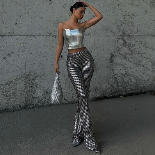 Glitterbyxor Dam med Paljetter Figurförstärkande Bomullsblandning 1