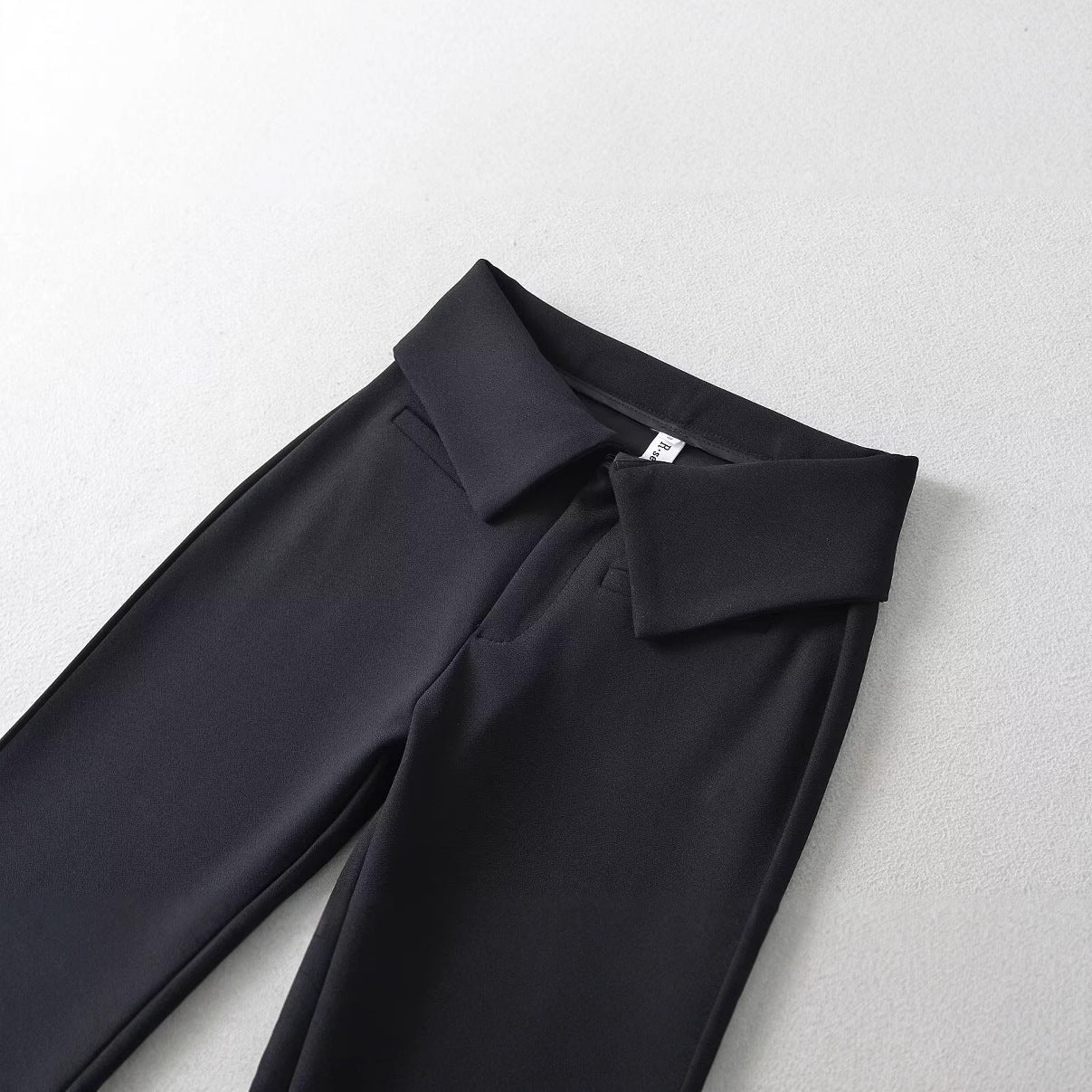 Bred Ben Byxor för Kvinnor med Klassisk Krage – Andningsbart och Elastiskt Tyg, Normal Passform 3