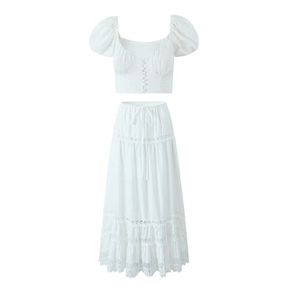 Variant image for Kvinnors Kort Topp med Broderi Hög Midja Polyester-7