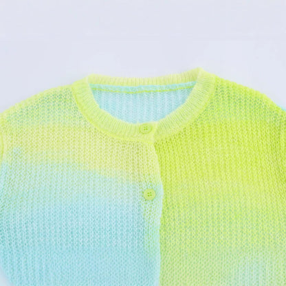 Kvinnors Cardigan Färggradient Mjuk Material-4