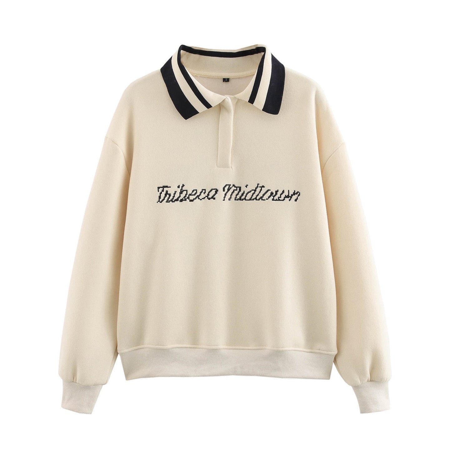 Kvinnors Poloskjorta Avslappnad Snitt Bomullsblandning Modern Krage 1