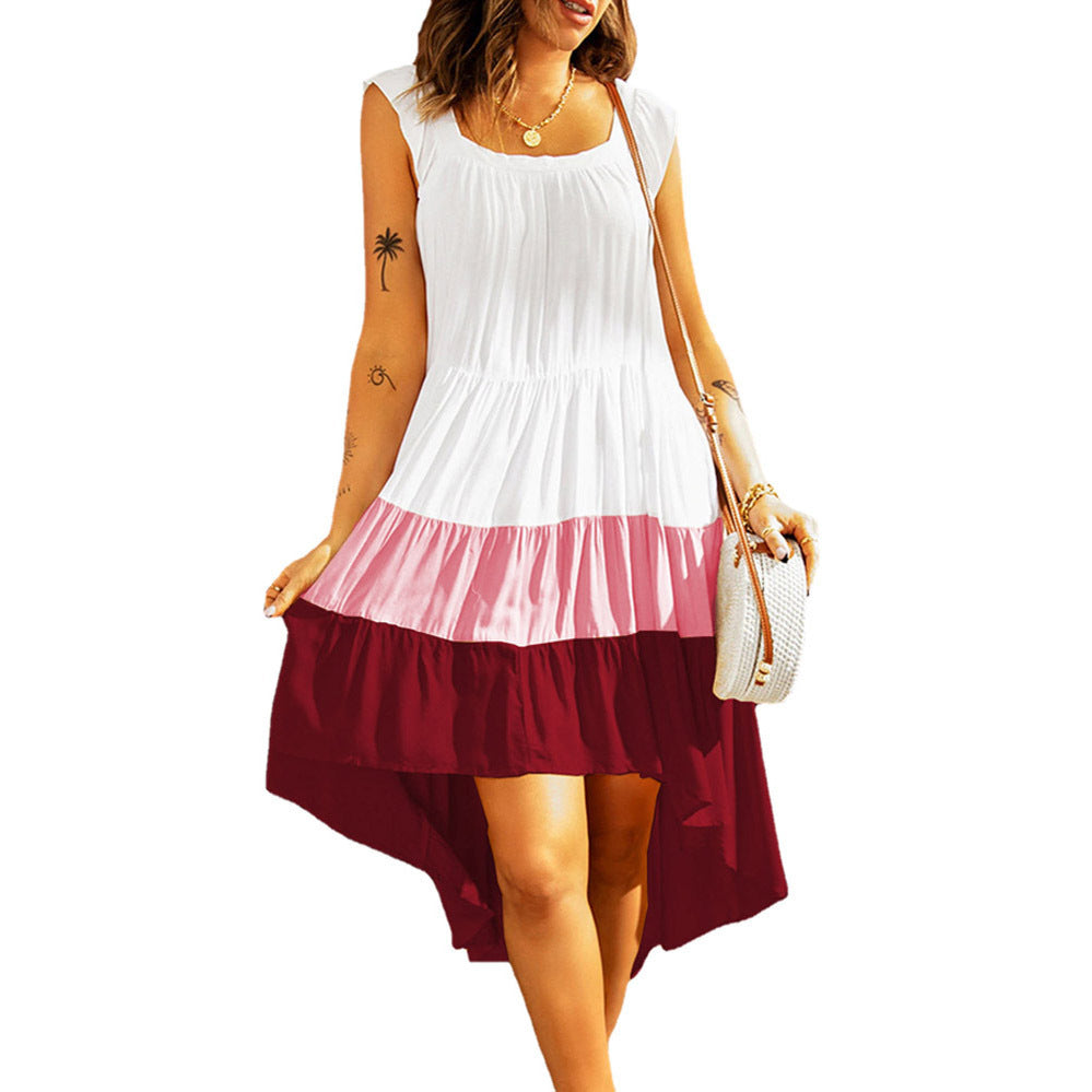 Kvinnors Klänning Spaghetti Band Randig Polyester-3