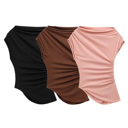 Snygga Damtoppar med Lindad Design och Elastisk Passform – Andningsbart Material för Vardags- och Festbruk 2