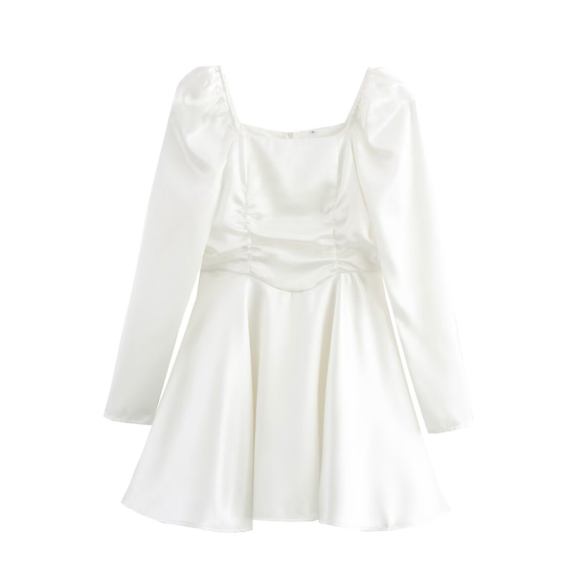 Kvinnors Midi Klänning Fyrkantig Halsringning A-linjeformad Polyester-1