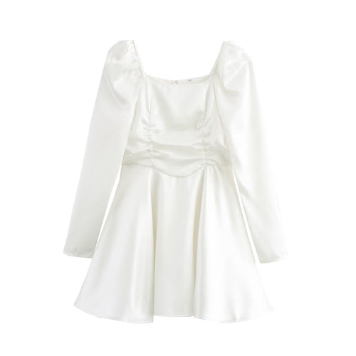 Kvinnors Midi Klänning Fyrkantig Halsringning A-linjeformad Polyester-1