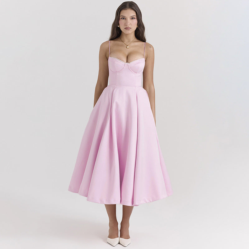 A-Linien Cocktailkleid Damen mit Justierbaren Trägern – Herzförmiger Ausschnitt, Schwingender Rock, Ideal für Hochzeiten und Feste 4