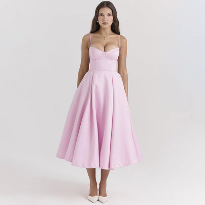 A-Linien Cocktailkleid Damen mit Justierbaren Trägern – Herzförmiger Ausschnitt, Schwingender Rock, Ideal für Hochzeiten und Feste 4