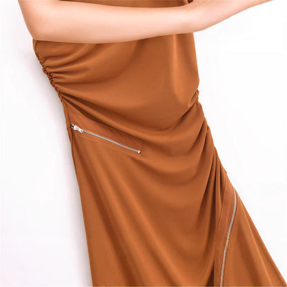 Fina Dam Klänningar Asymmetrisk Halsringning A-Line Lätt Material-3