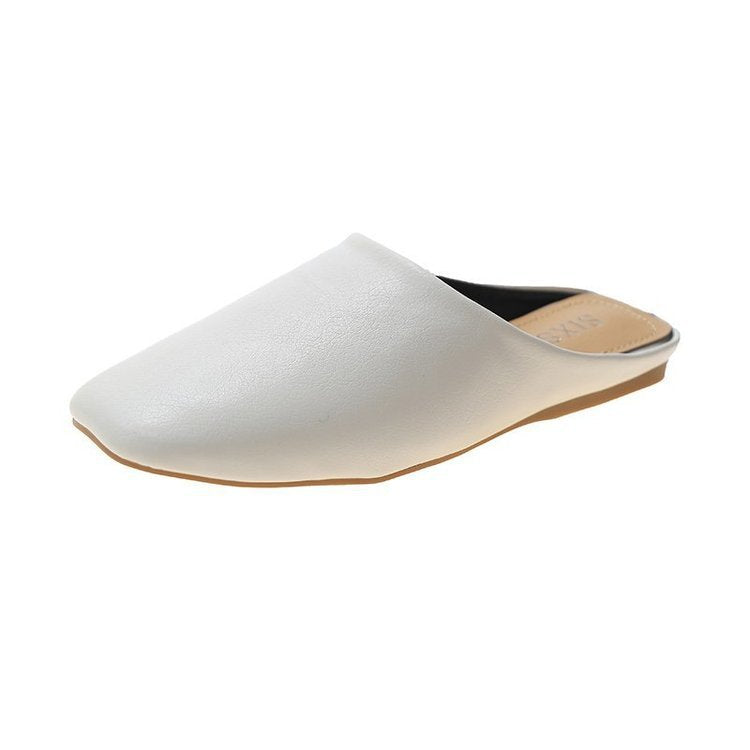 Kvinnors Öppna Mulor Minimalistisk Läder 1