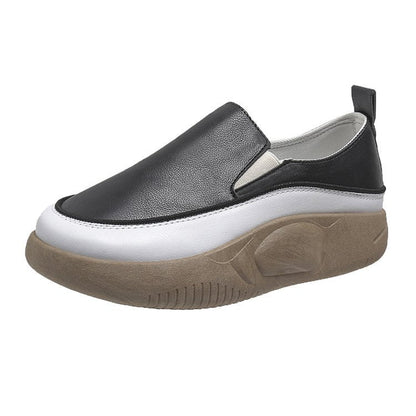 Kvinnors Slip-On Sneakers med Modern Platå i Syntetiskt Läder – Andningsbar och Slipbeständig Gummisula 10