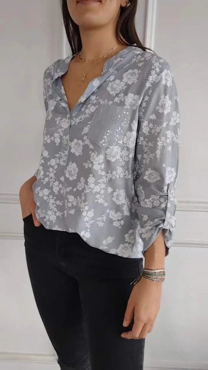 Dam Tröja Långa Ärmar Paljetter Polyester 4
