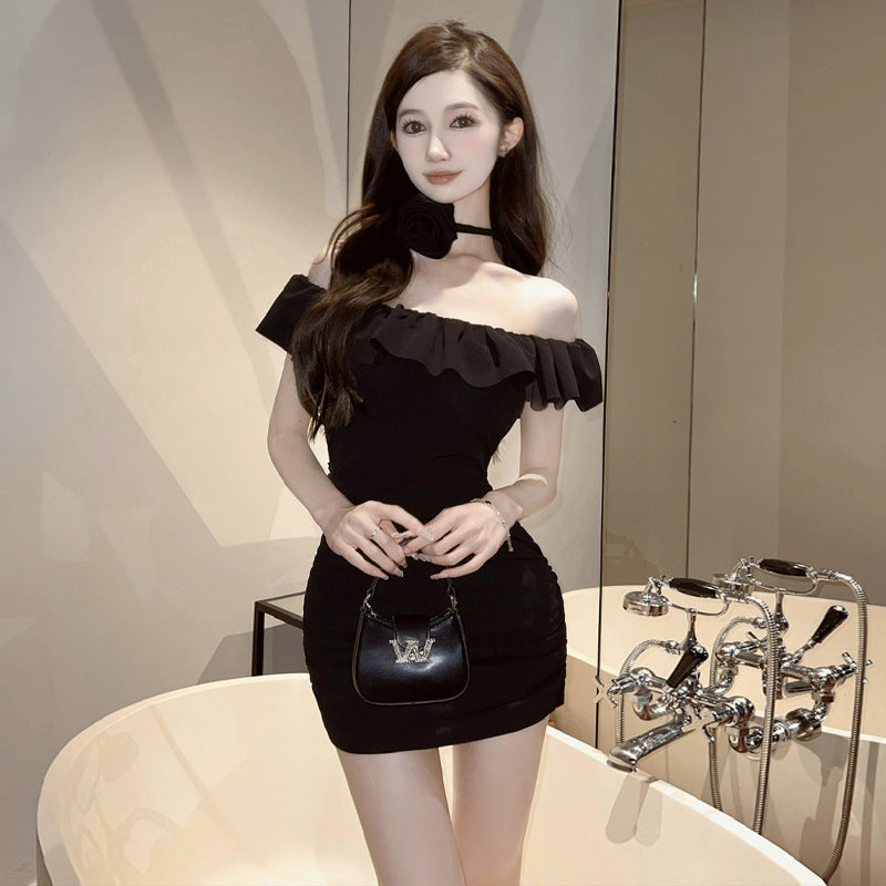 Variant image for Dam Klänning Off-Shoulder Bodycon Smal Passform Elastiskt Material-5