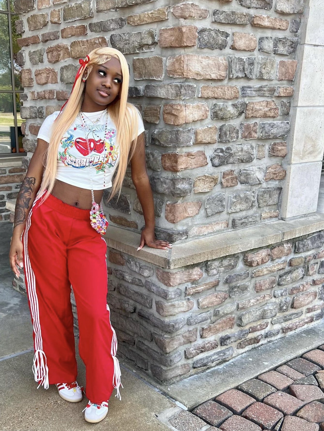 Fritidsbyxor Dam Randig Spandex Lång Byxa-5