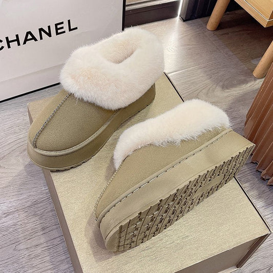 Dam Tofflor med Lyxig Päls och Icke-Slipssula för Komfort och Stil-1