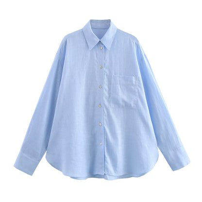 Variant image for Dam Skjorta Casual Linne Polyester Trendig-5