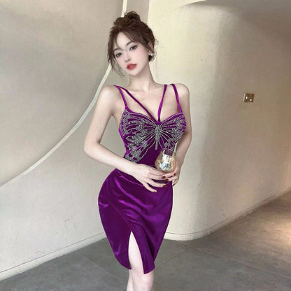 Variant image for Fina Dam Klänningar Spaghetti Bärar Kort V-Hals 100% Polyester-10