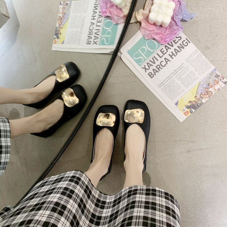 Elegante Ballerina Schuhe aus Leder mit Schmuckapplikation – Ergonomische Passform für Komfort und Stil, Schwarz 8