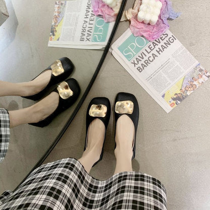 Elegante Ballerina Schuhe aus Leder mit Schmuckapplikation – Ergonomische Passform für Komfort und Stil, Schwarz 8