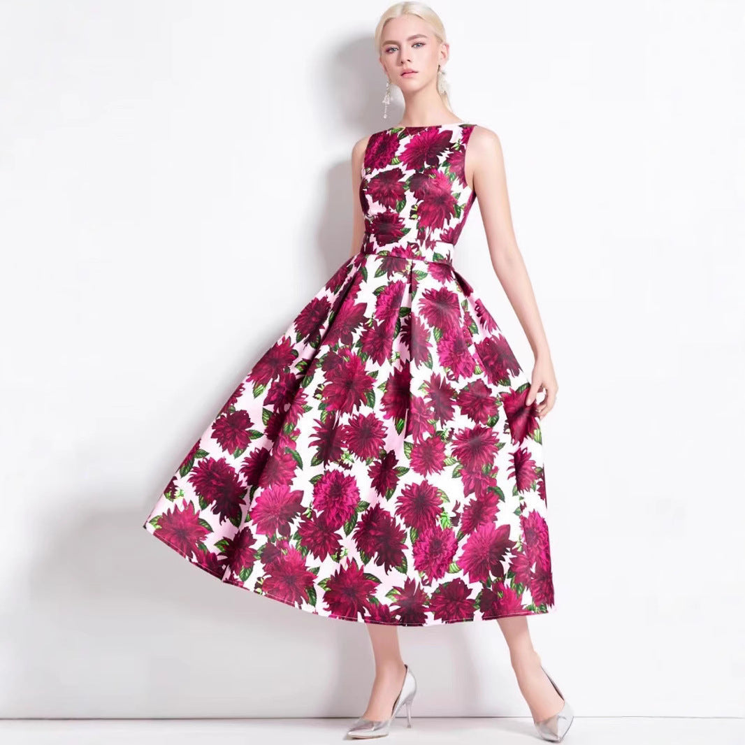 Kvinnors Midi Klänning Tredimensionell Klippning Polyester-2